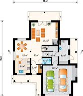 Дом с шестью комнатами с гаражом на 2 авто