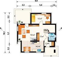 Красочный жилой дом с балконами