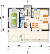 Декорированный камнем особняк мансардного типа