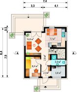 Коттедж с мансардой габаритами 8 на 8