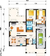 3551Удобный одноэтажный особняк с тремя жилыми комнатами
