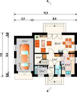 Проект небольшого загородного дома площадью 110 m²