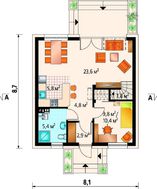 Симпатичный небольшой домик с мансардным этажом и светлыми комнатами