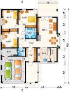 Одноэтажный коттедж с гаражом на 2 машины