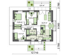 Небольшое компактное строение в один этаж