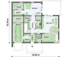 Особняк с большой террасой в стиле модерн