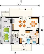Архитектурный проект стильной усадьбочки площадью 140 m²