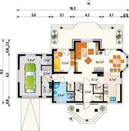 Проект элегантной загородной виллы с гаражом и террасой