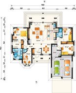 Проект красивого одноэтажного коттеджа с интересным фасадом
