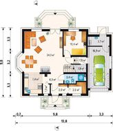 Большой загородный дом с элегантным эркером и красивыми балконами