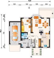 Уютный мансардный коттедж в традиционном стиле с пристроенным гаражом на 1 авто