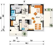 Коттедж на два этажа с отдельной кухней