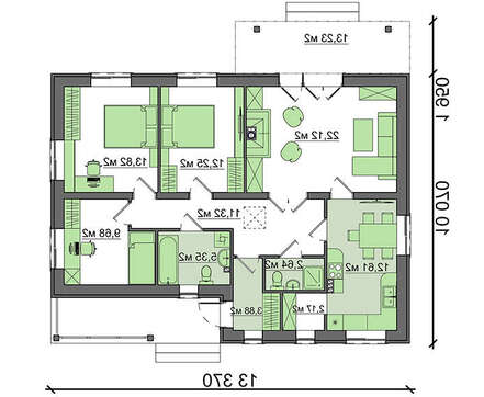 Приятное строение на один этаж с тремя спальнями