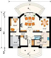 Проект стильного особняка с площадью 180 m²