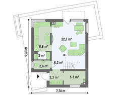 Стильный современный двухэтажный дом для маленького участка