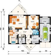 Превосходный коттедж для небольшой семьи с пятью комнатами