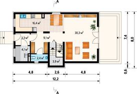 Двухэтажный особняк с просторной зоной для приема гостей