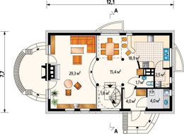 Двухэтажный жилой дом интересного дизайна