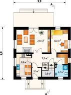 Проект оригинального мансардного дома 140 m²