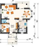 Эффектный коттедж с гостиной уникального дизайна