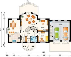 Проект оригинального коттеджа с просторными комнатами