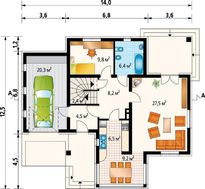 Уютный дом в колониальном стиле с гаражом и крыльцом