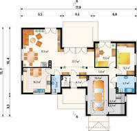 Небольшой одноэтажный коттедж с двумя спальнями