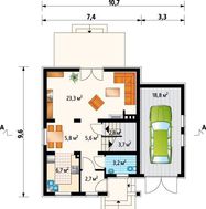 Стильный коттедж с площадью больше 150 m² для небольшой семьи