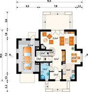Оригинальный двухэтажный дом с изящным балконом на мансардном этаже