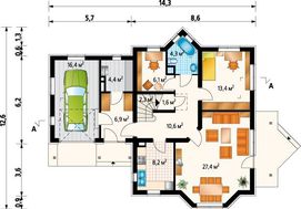 Архитектурный проект комфортабельного двухэтажного коттеджа