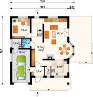 Интересный загородный коттедж с террасой и гаражом