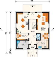 Симпатичная усадьба с балконами и мансардой