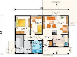 Проект небольшого коттеджа с грамотной планировкой