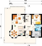 Архитектурный проект оригинального дома с эркером и шестью спальнями