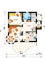 Архитектурный проект симпатичного двухэтажного коттеджа для небольшой семьи