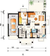 Оригинальный загородный коттедж с пятью комнатами и гаражом
