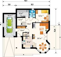Стильный загородный коттедж с площадью 200 m²