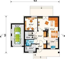 Проект стильной усадьбы с мансардой и компактным гаражом