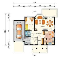 Загородный коттедж с мансардным этажом и красивым большим балконом