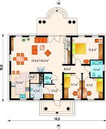 Оригинальная загородная усадьба с крыльцом в античном стиле