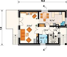 Великолепный загородный коттедж с узким крыльцом и верандой