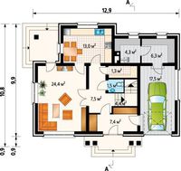 Загородная усадьба площадью 180 m² с гаражом