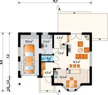 Привлекательный проект мансардного дома с эркером