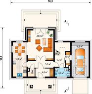 Привлекательный проект дома с мансардой и гаражом на 1 авто