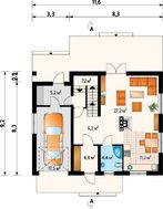 Привлекательный проект коттеджа 180 m² с мансардой и гаражом на 1 машину