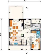 Дом с тремя спальнями на мансардном этаже