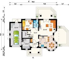 Оригинальный проект особняка с мансардой площадью до 200 m²