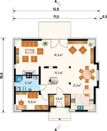 Проект коттеджа с мансардой в традиционном стиле площадью 170 m²
