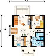 Традиционный проект небольшого дома с мансардой 9 на 10