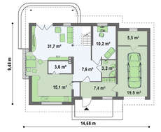 Просторный уютный дом с большими окнами